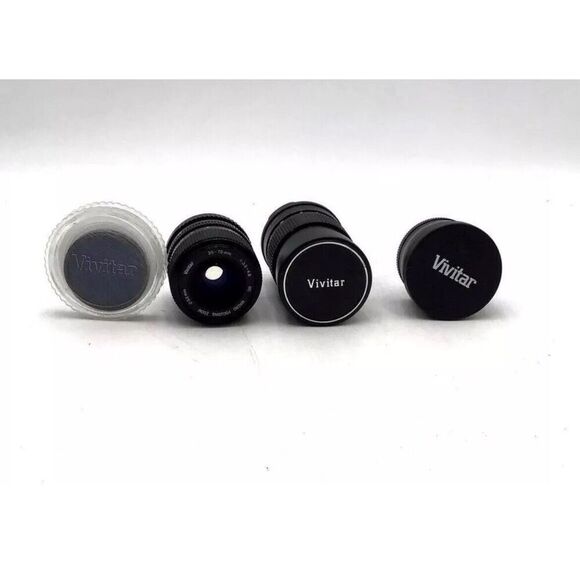 Vivitar 30-70mm 1:3.5 Macro Focusing Zoom Black Lens With Filter Lot Of 3 - Picture 1 of 7